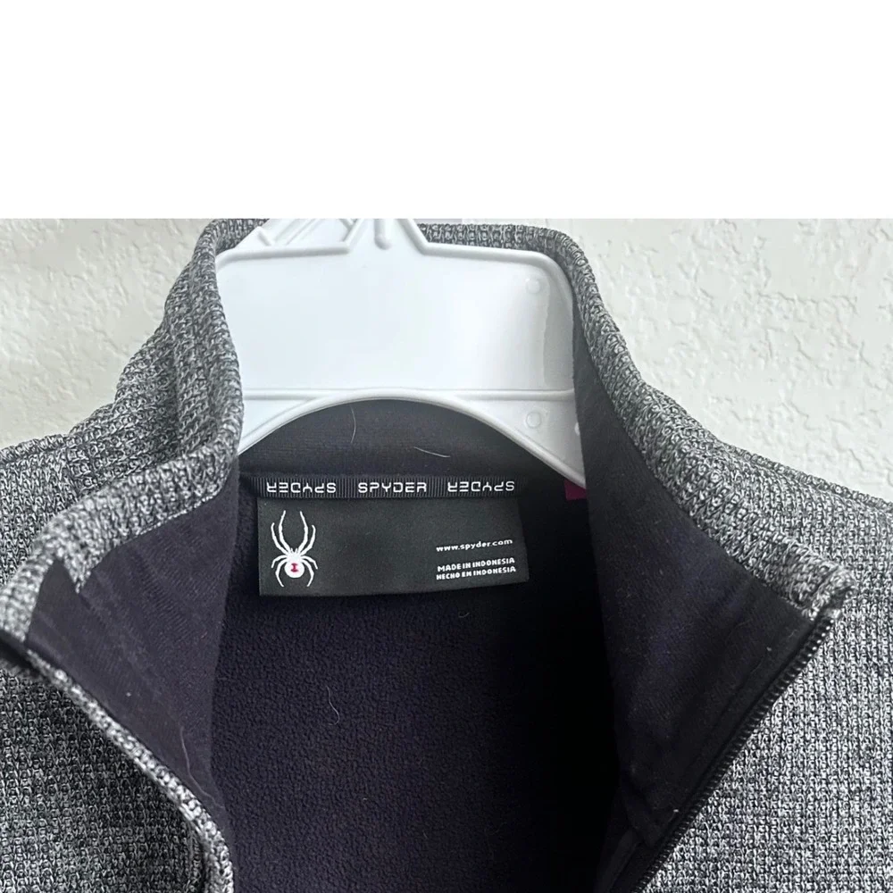 Spyder Women's Fleece Jacket Full‎ Zip Gray Heathered Mock Neck Size S